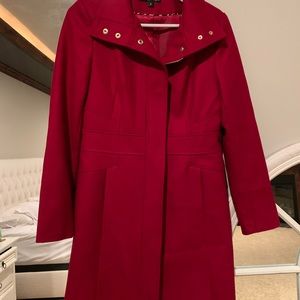 Via spiga red wool coat size 6